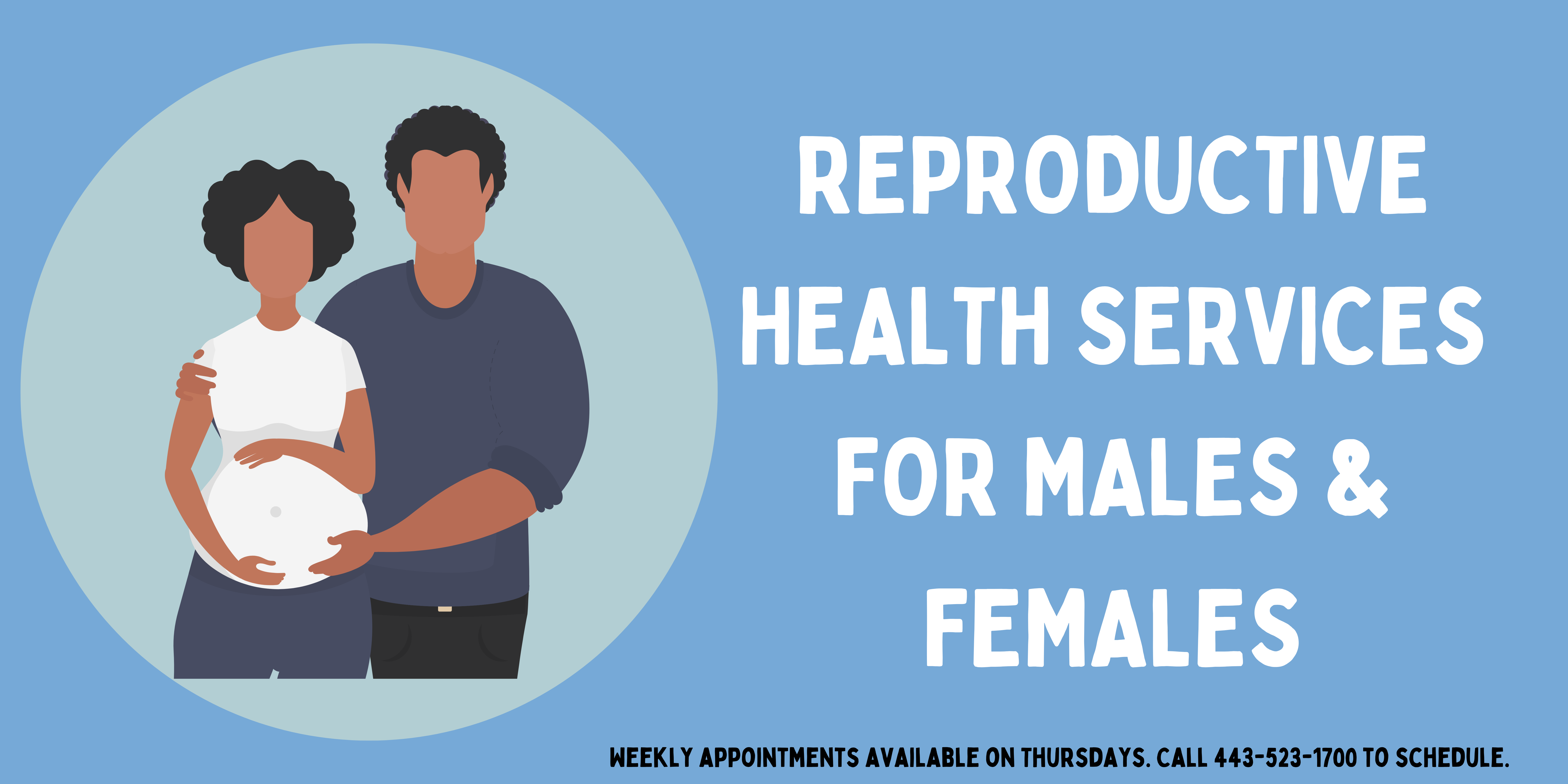 diverse pregnant couple for reproductive health services for males & females