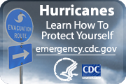 image from CDC with hurricane evacuation sign